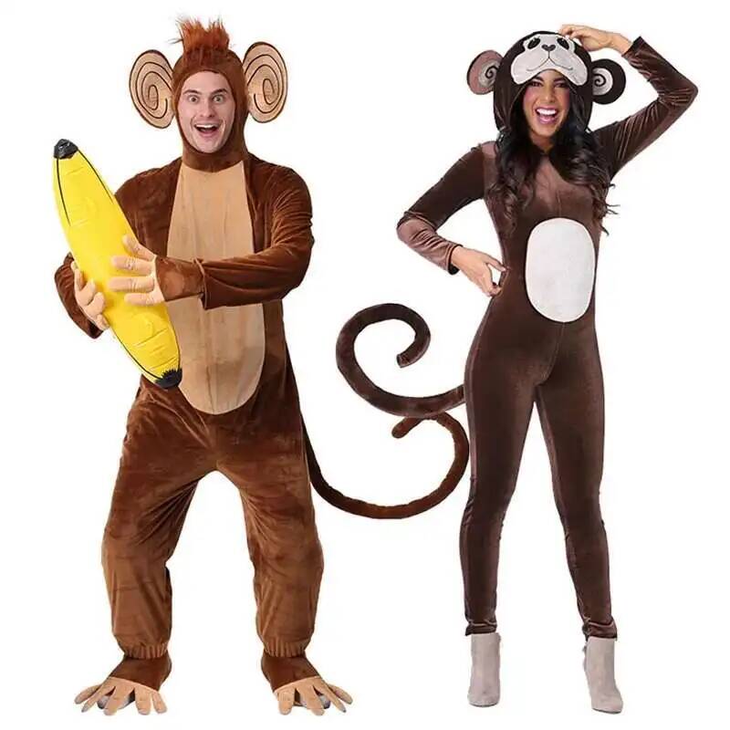 Anime Cosplay Jumpsuit - Piyama Onesie Monyet Coklat Baru Onesie