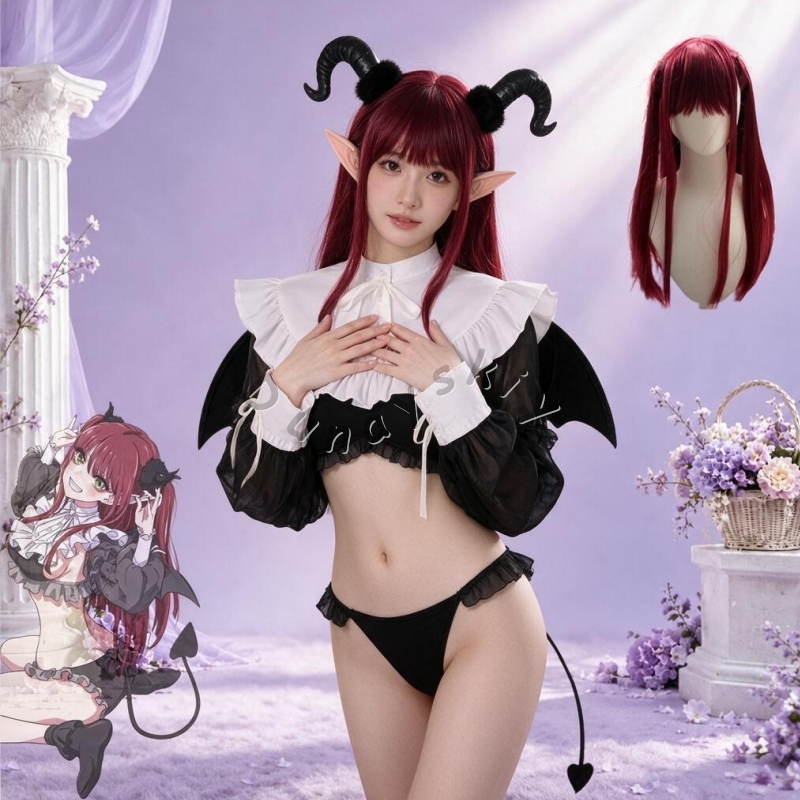 Kitagawa Anime Cosplay - Liz Cosplay Halloween, Wig Kelinci Iblis,
