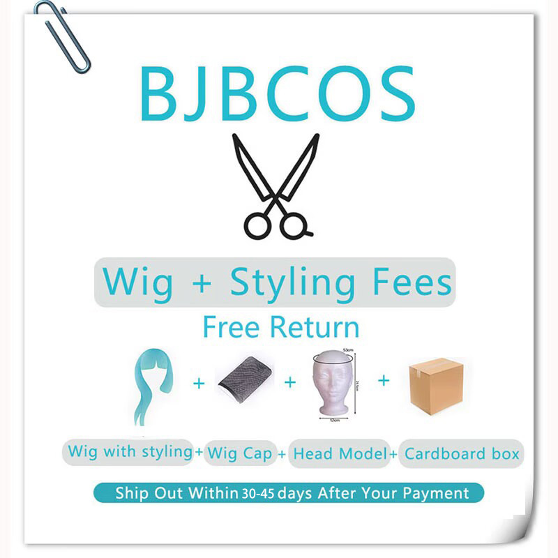 [Wig Bergaya] Wig Cosplay Seel - Anime Cosplay Blue Hair ulasan dan harga