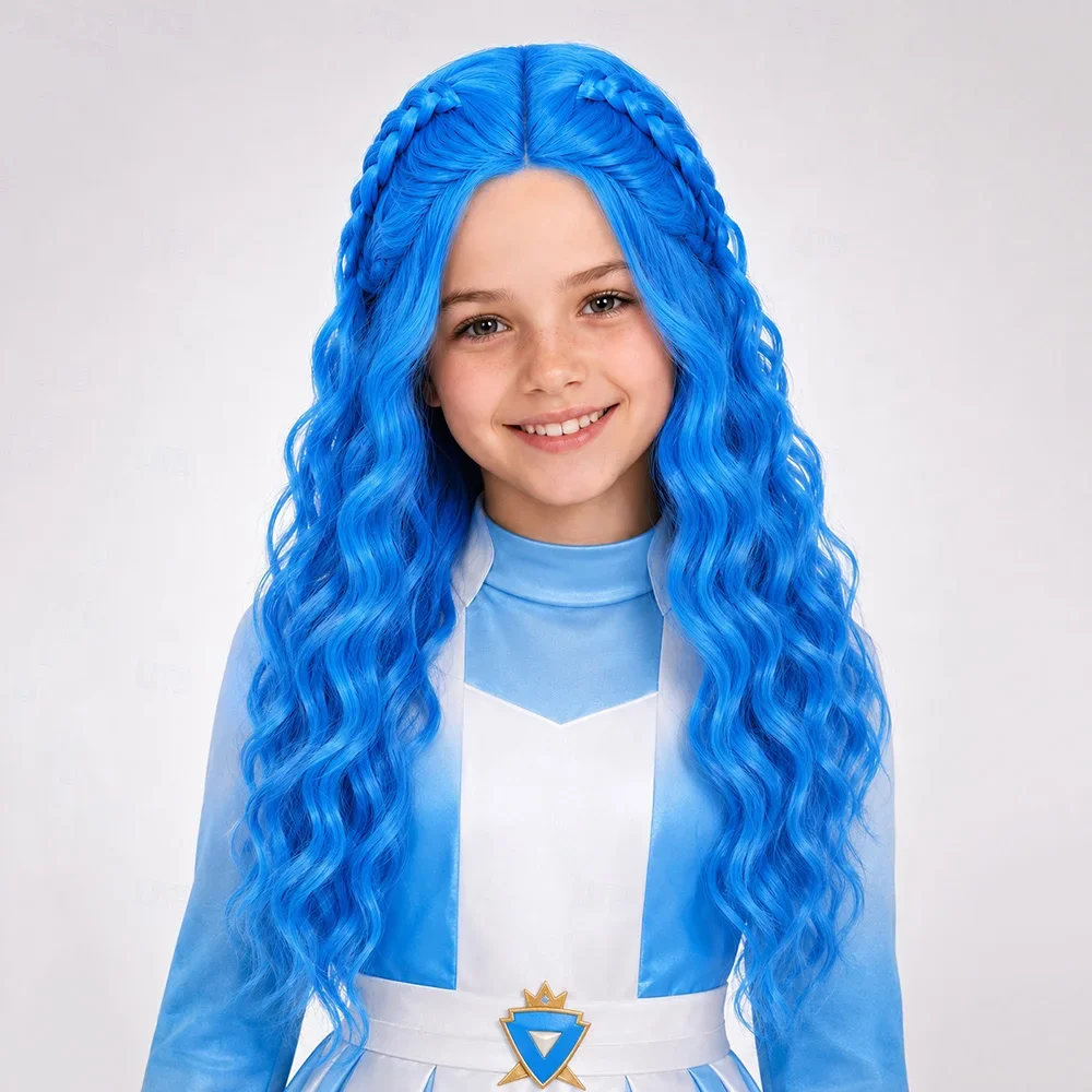 Wig rambut sintetis panjang be - Anime Cosplay Blue Hair ulasan dan harga