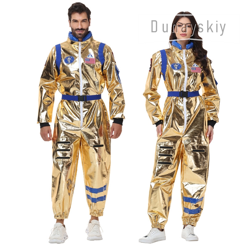Kostum Jumpsuit Astronot Emas  - Anime Cosplay Couple ulasan dan harga