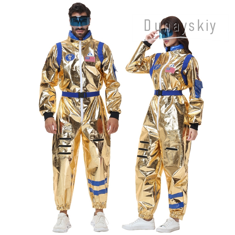 Kostum Jumpsuit Astronot Emas  - Anime Cosplay Couple ulasan dan harga