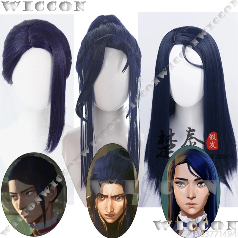 x;3,f6'b7\g,Caitlyn Kiramman A - Anime Cosplay Blue Hair ulasan dan harga